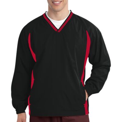 Tipped V Neck Raglan Wind Shirt Thumbnail