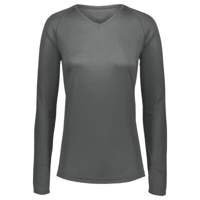 Women's Attain Wicking Long Sleeve V-Neck T-Shirt Thumbnail