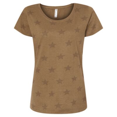 Women's Star Print Scoop Neck Tee Thumbnail