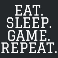 Eat Sleep Game Repeat - Adult DryBlend® Adult 50/50 Hooded Sweatshirt Design